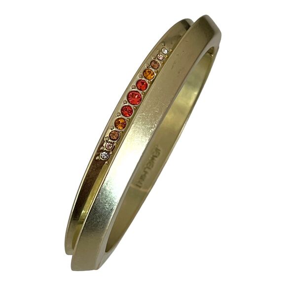 Jewelmint Bracelet Brushed Gold Tone Design Multicolored Crystals 1G - Picture 3 of 4